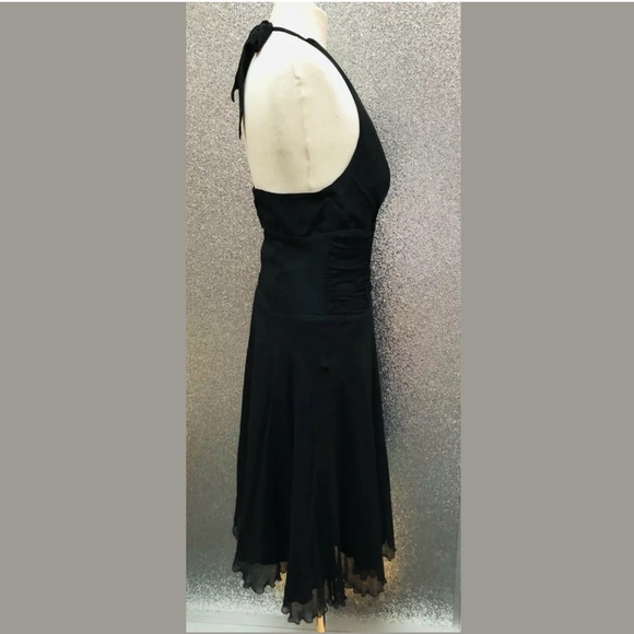 NWT $138 Philip Decaprio Black Silk Halter Dress 8 - Picture 5 of 9